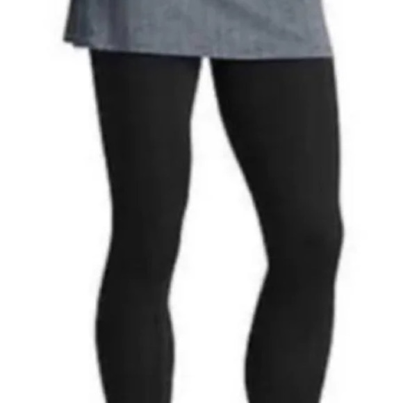 Athleta Women's Black and Gray Herringbone Skirted Leggings - Picture 2 of 16